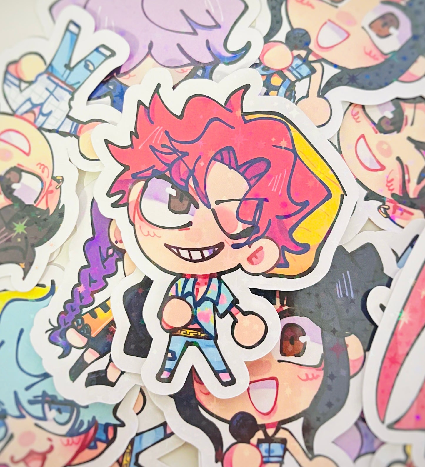 Kpop Demon Hunters Saja Boys Hologaphic Glitter Vinyl Stickers