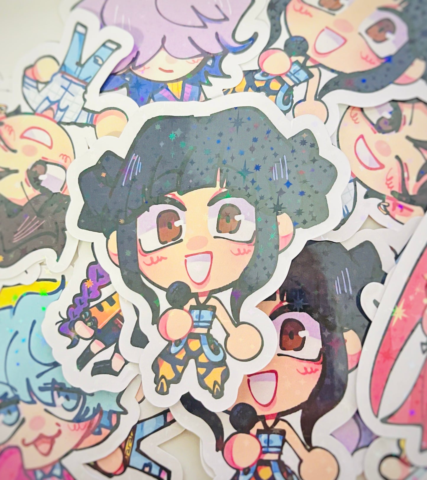 Kpop Demon Hunters Huntrix Holographic Glitter Vinyl Stickers