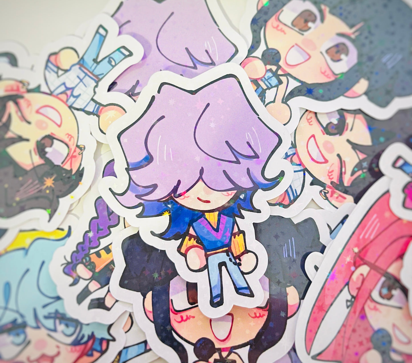 Kpop Demon Hunters Saja Boys Hologaphic Glitter Vinyl Stickers