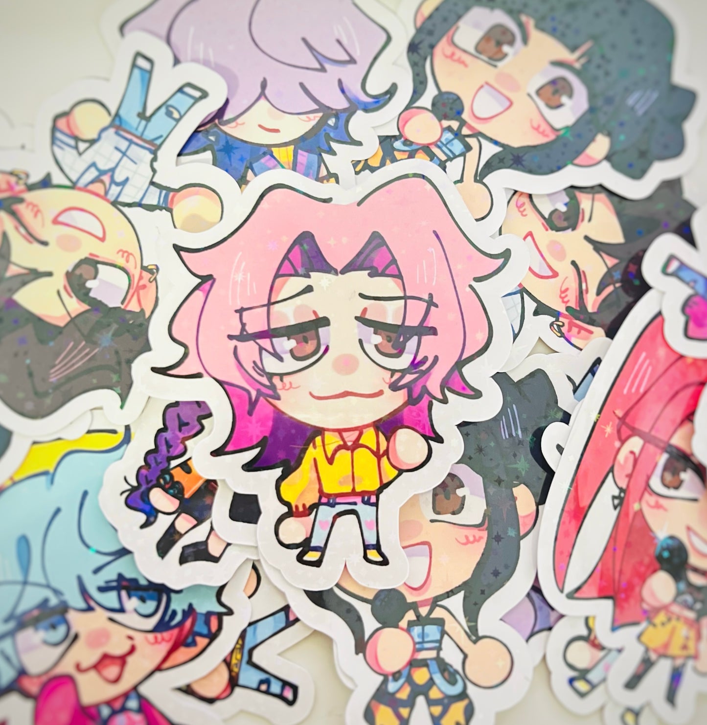 Kpop Demon Hunters Saja Boys Hologaphic Glitter Vinyl Stickers