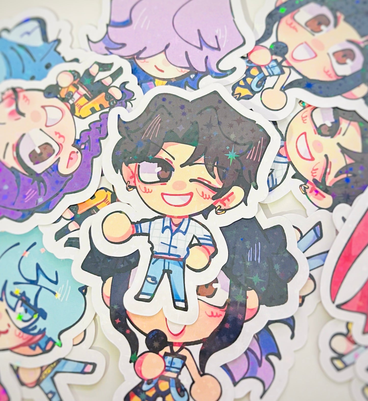 Kpop Demon Hunters Saja Boys Hologaphic Glitter Vinyl Stickers
