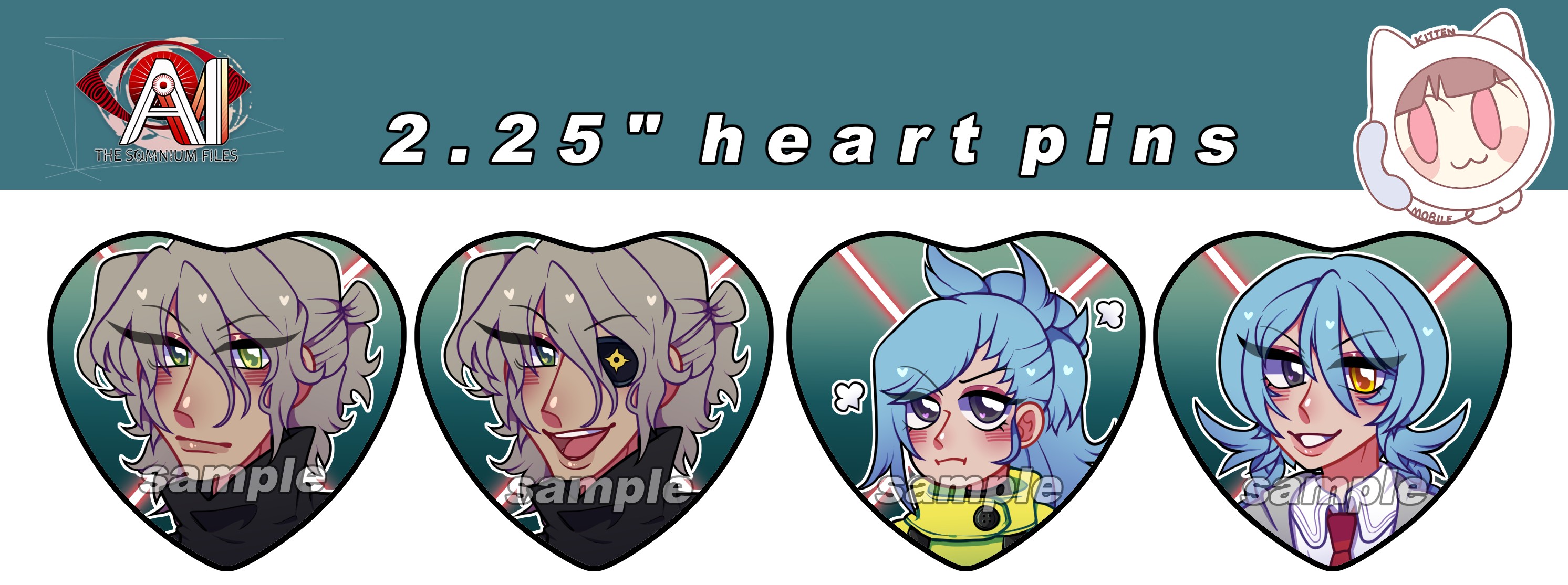 Kittenmobile Retiring Demon Slayer Heart Pins