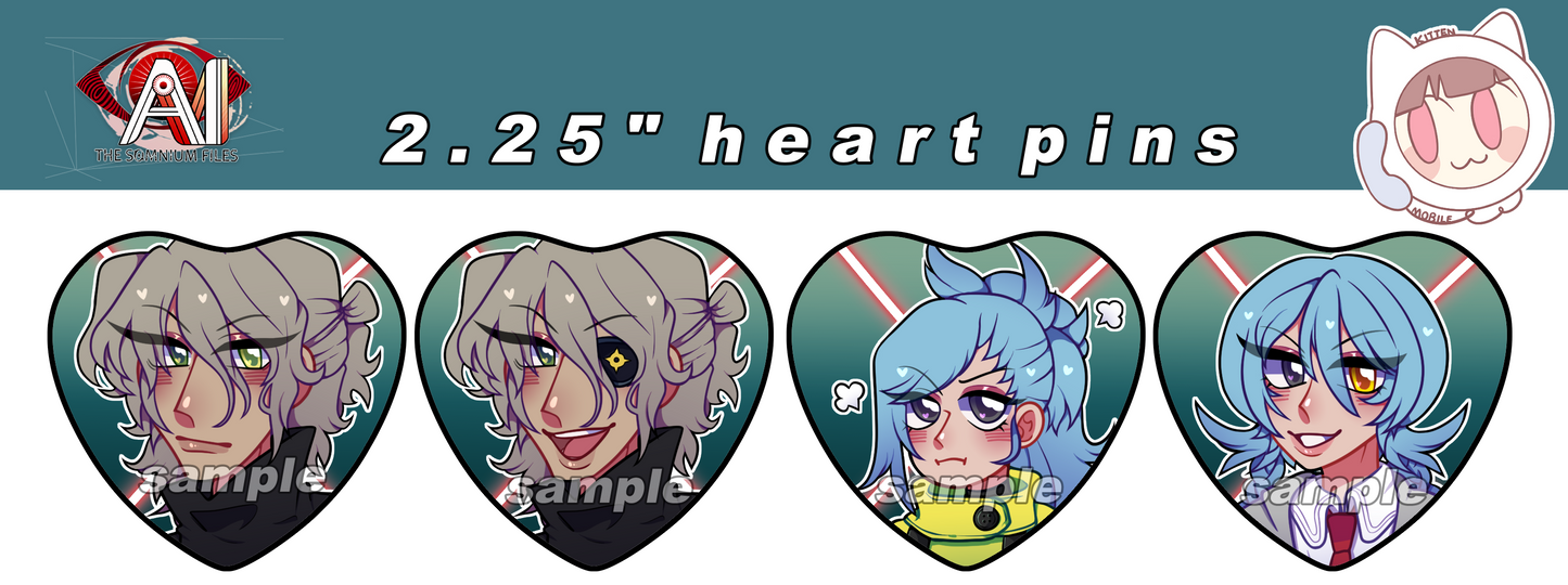 Ai: The Somnium Files Heart Pins