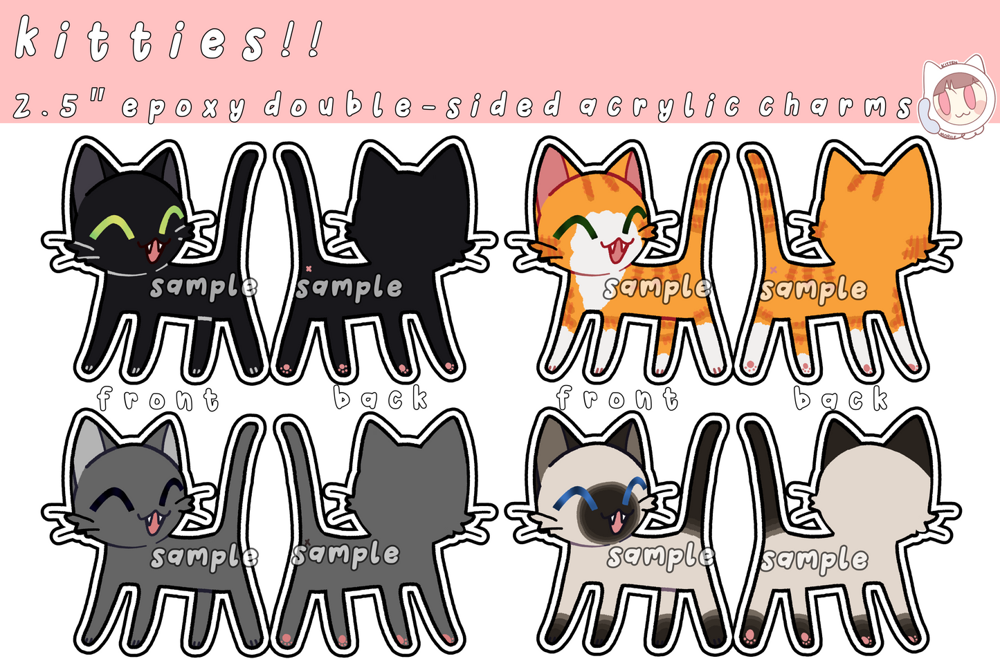 Cute Kitties Acrylic Keychains