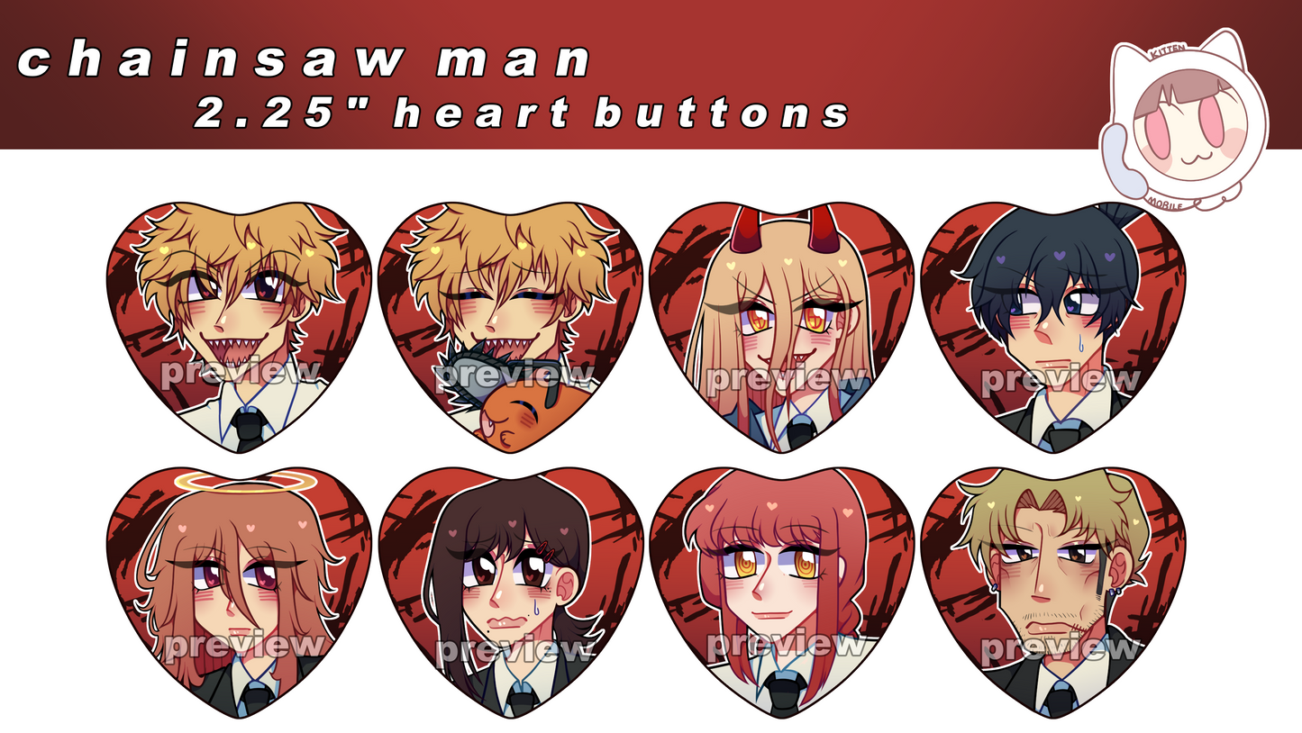 Chainsaw Man Heart Pins