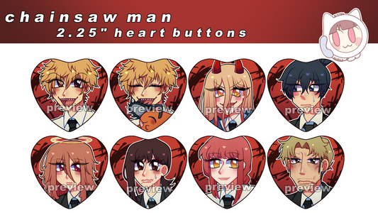 Chainsaw Man Heart Pins