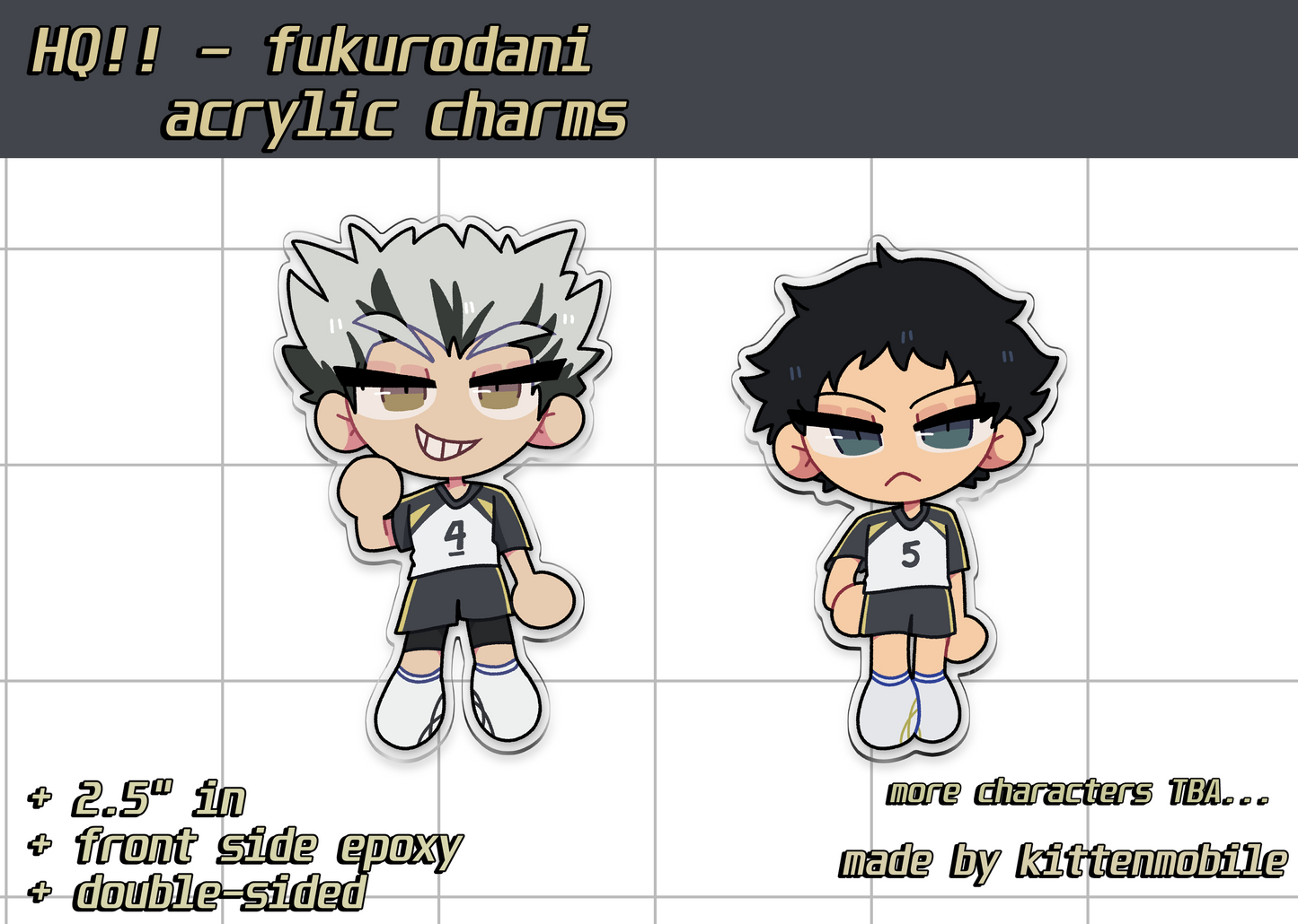 Haikyuu: Fukurodani 2.5" Acrylic Charms