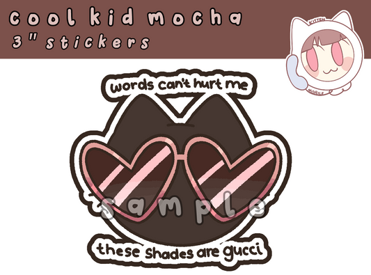 Cool Kid Mocha 3" Vinyl Sticker