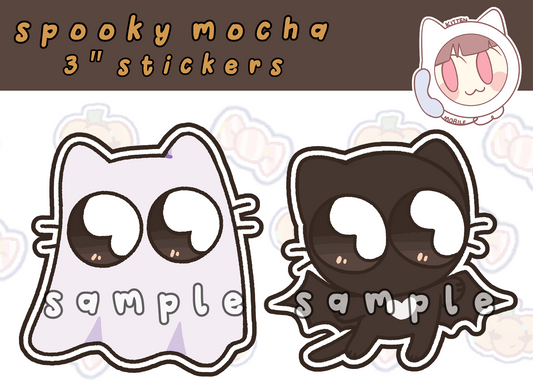 Halloween Mocha's 3" Vinyl Stickers