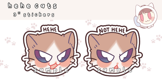 Hehe Cat 3" Vinyl Stickers