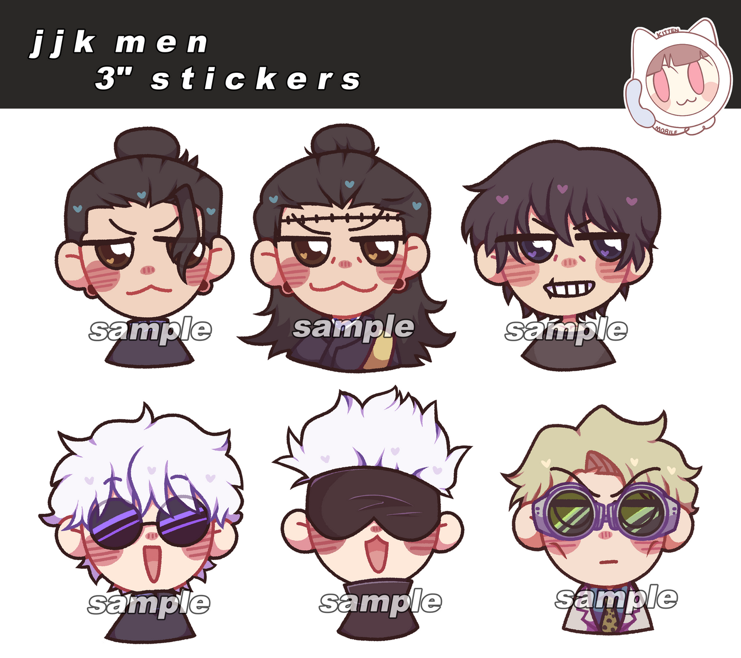 JJK Men 3" Vinyl Stickers