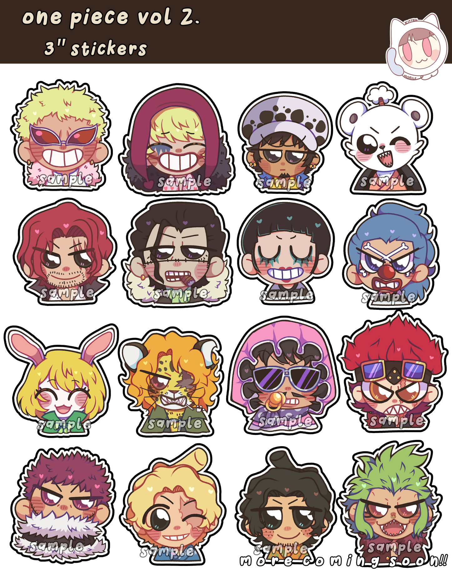 One Piece Vol. 2 3" Vinyl Stickers