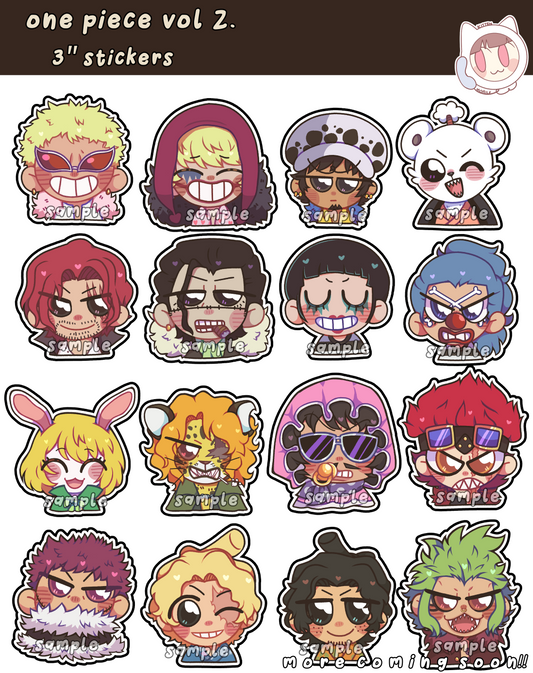 One Piece Vol. 2 3" Vinyl Stickers