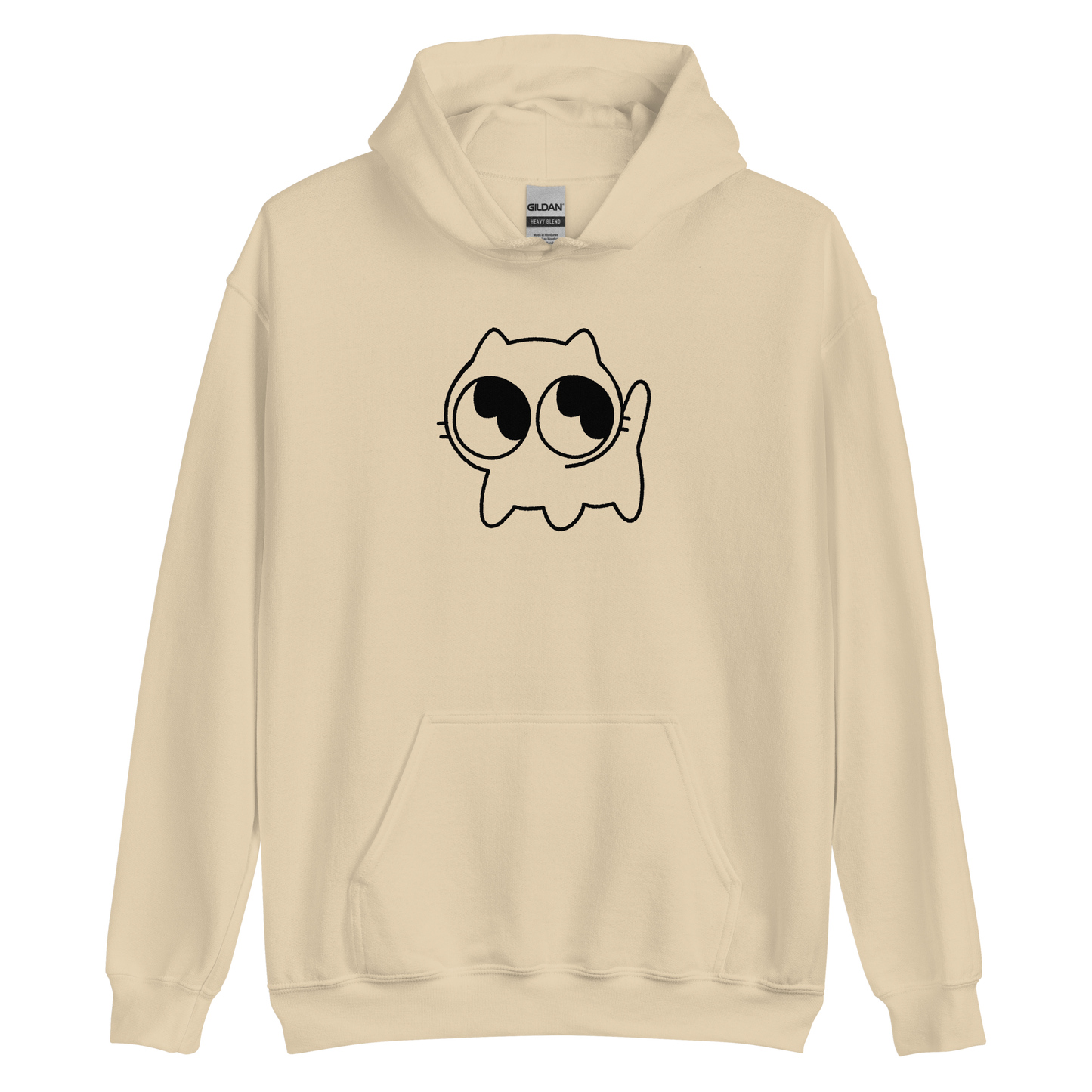 Mocha Kitty Unisex Hoodie (Black Outline)