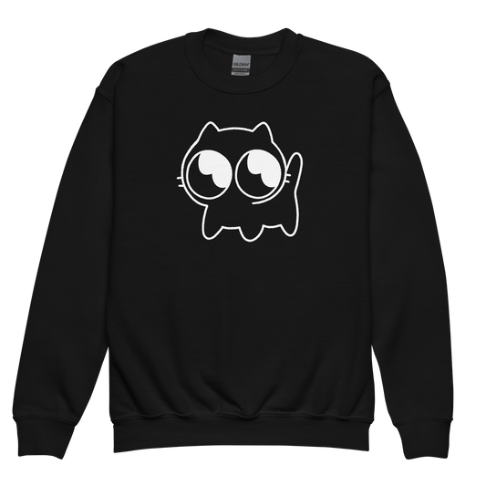 Kids Mocha Crewneck (White Outline)