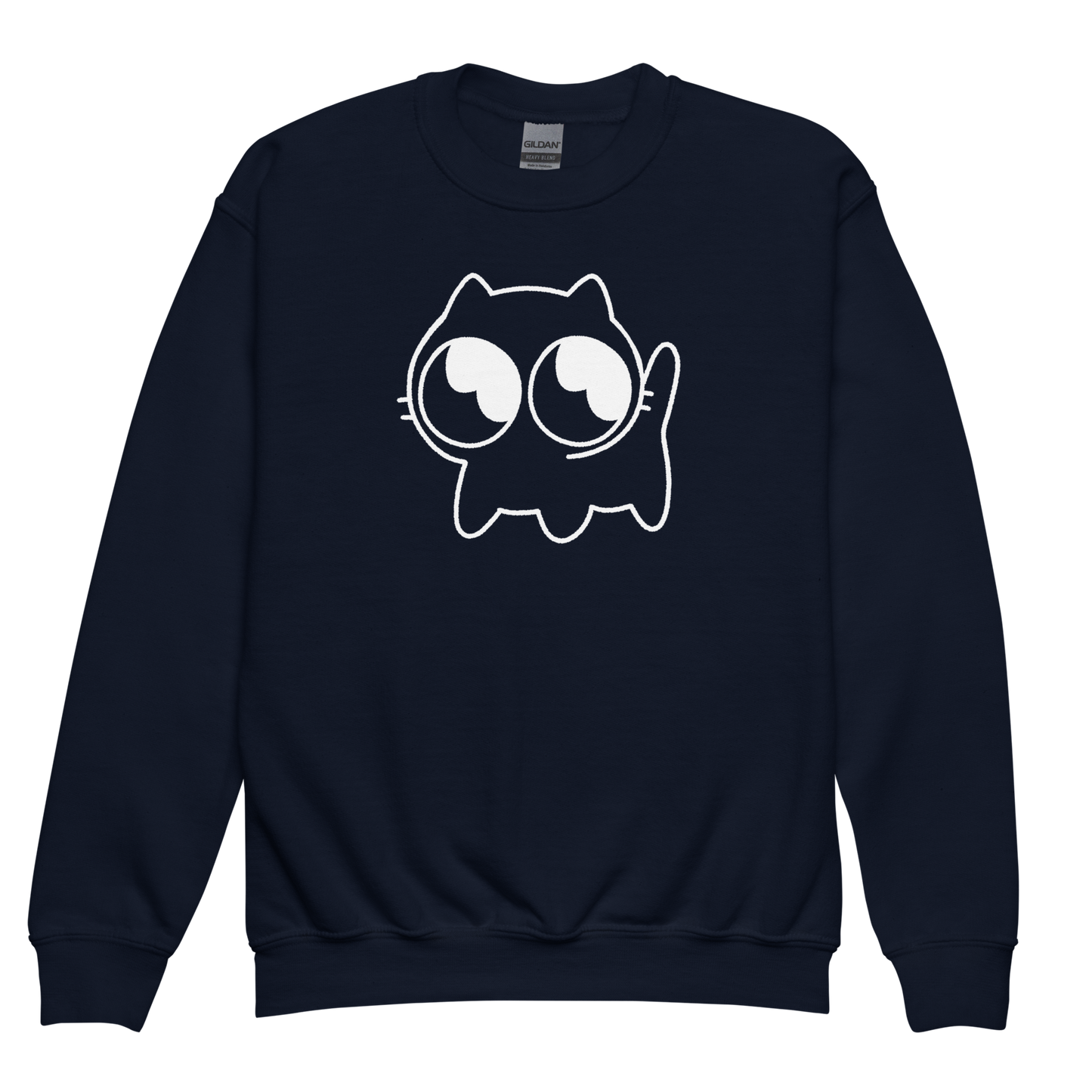 Kids Mocha Crewneck (White Outline)