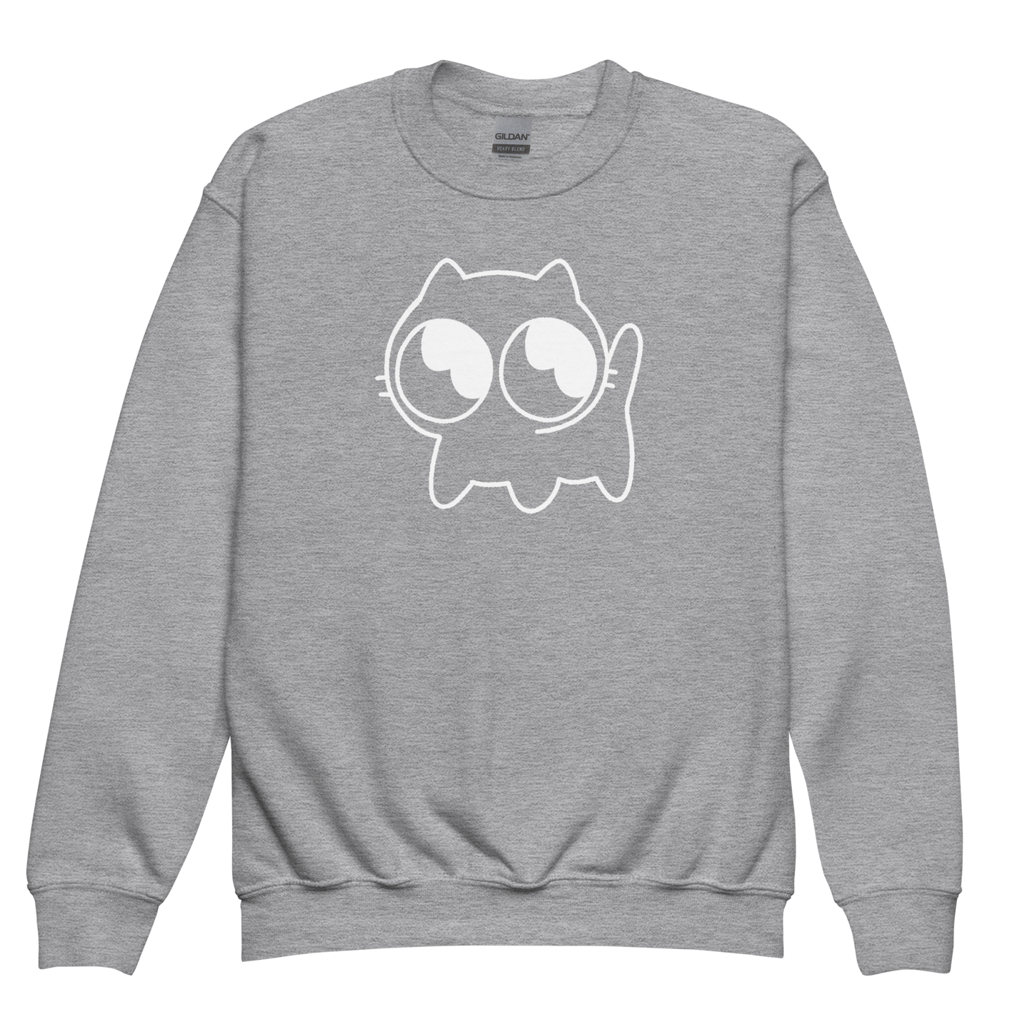 Kids Mocha Crewneck (White Outline)