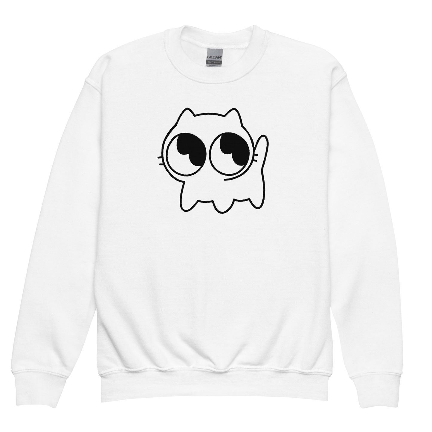 Kids Mocha Crewneck (Black Outline)