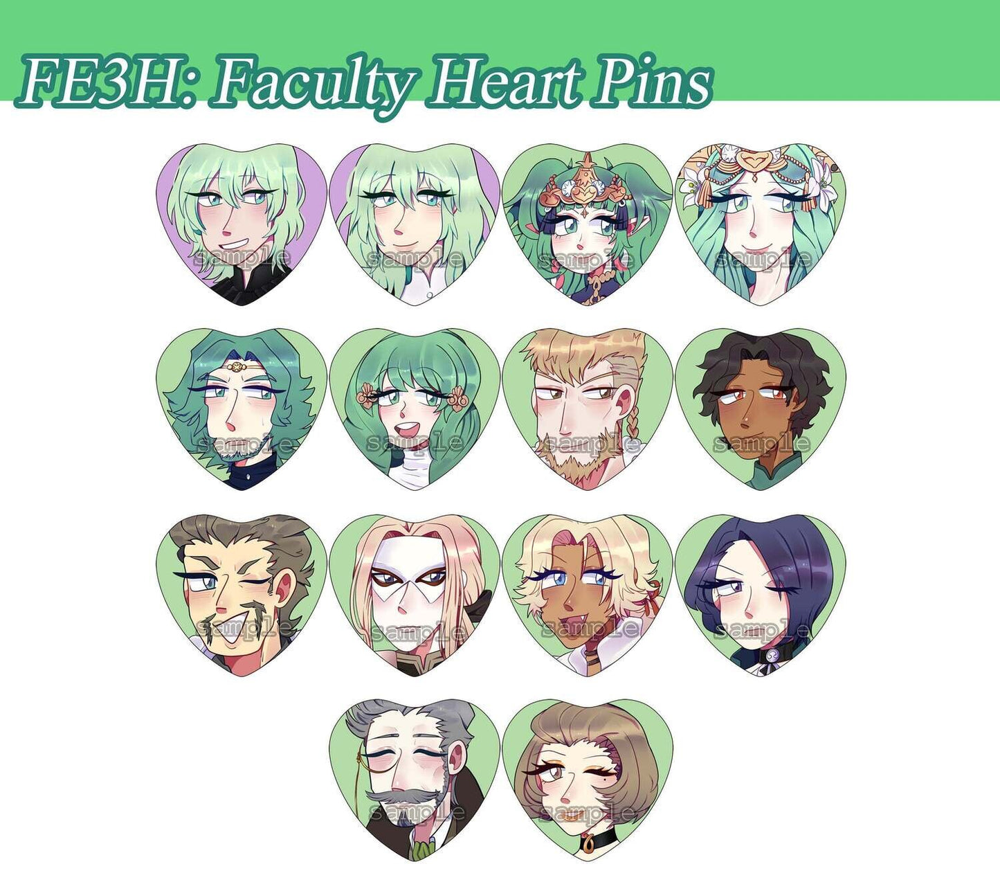 RETIRING Fire Emblem Three Houses: Faculty Heart Pins