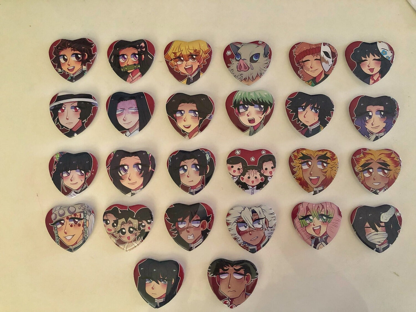 RETIRING Demon Slayer Heart Pins