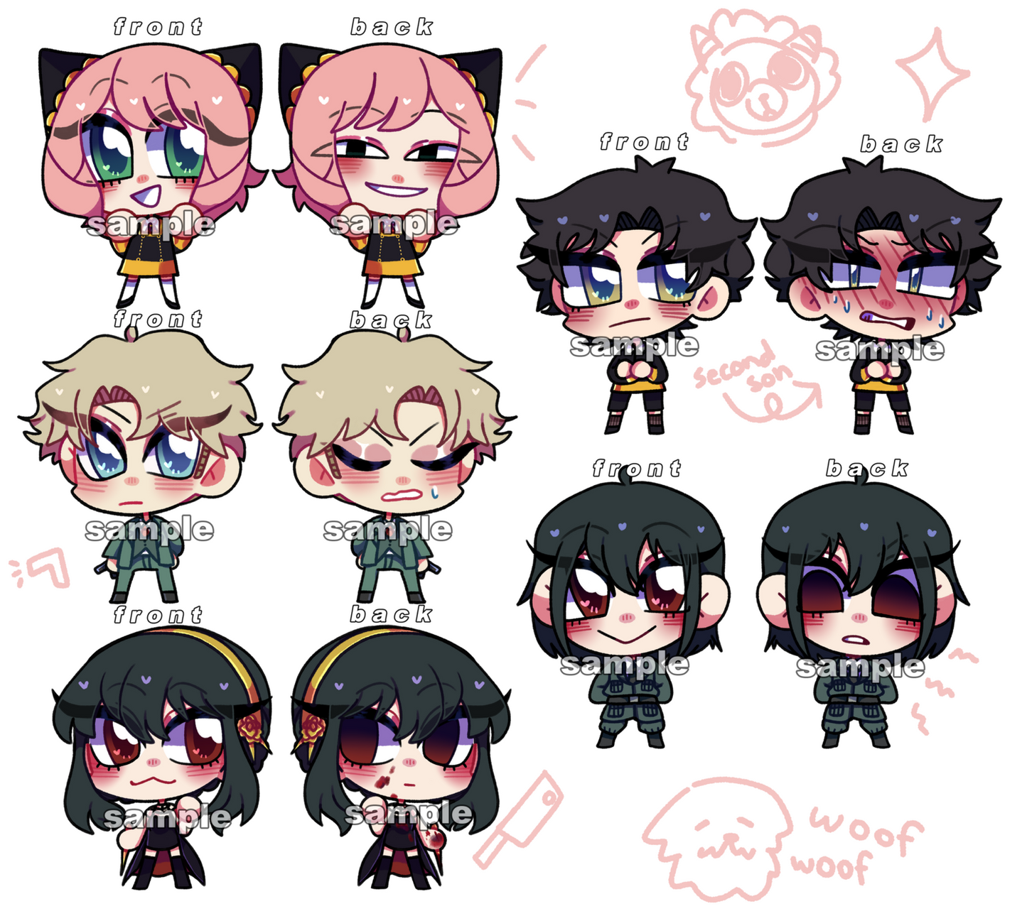 Spy x Family 2.5" Epoxy Acrylic Double Sided Charms