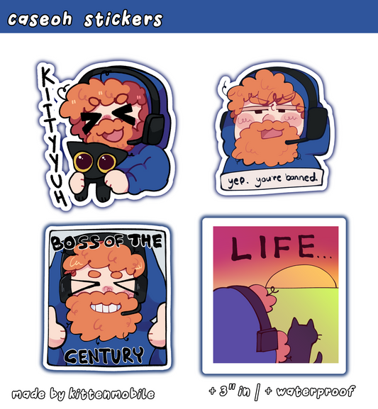 Caseoh 3" Vinyl Stickers