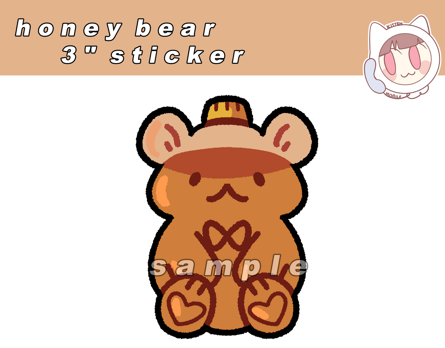 Honey Bear 3" Vinyl Sticker