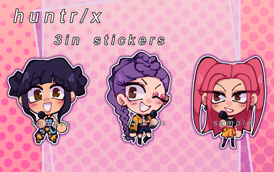 Kpop Demon Hunters Huntrix Holographic Glitter Vinyl Stickers