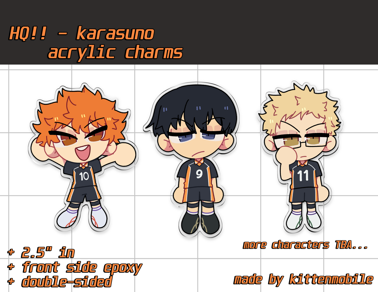 Haikyuu: Karasuno 2.5"in Acrylic Charms