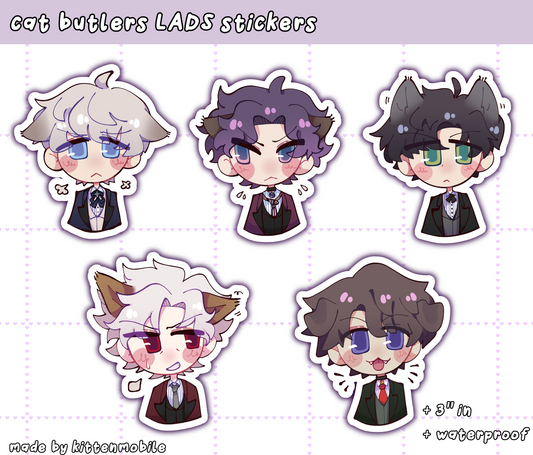 LADS Love and Deepspace Cat Butler 3"in Vinyl Stickers