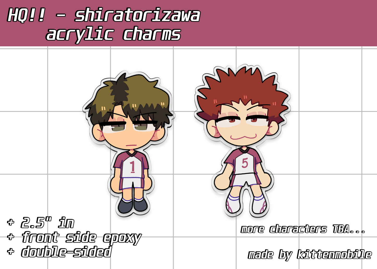 Haikyuu: Shiratorizawa 2.5"in Acrylic Charms