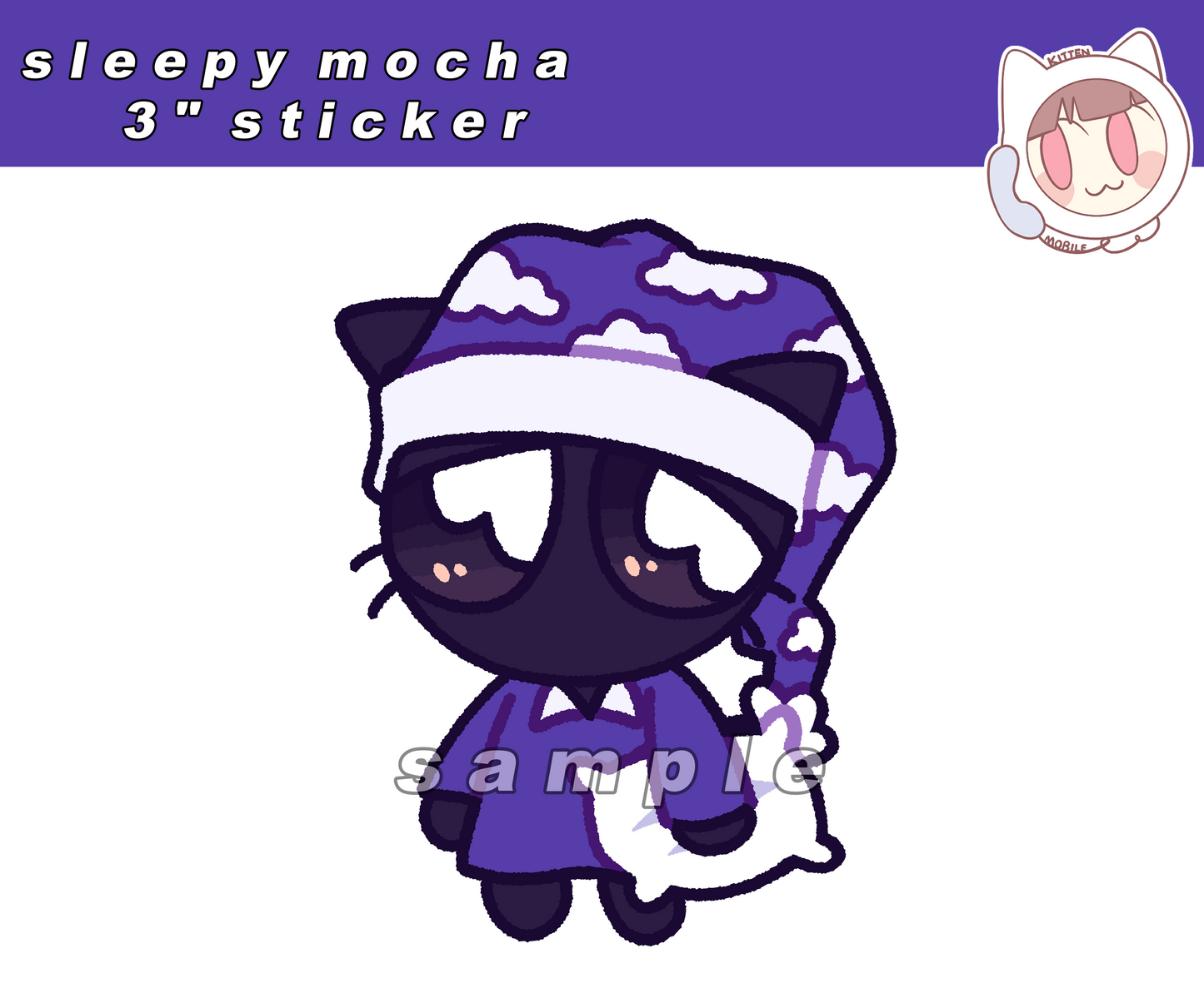 Sleeppy Mocha 3" Vinyl Sticker