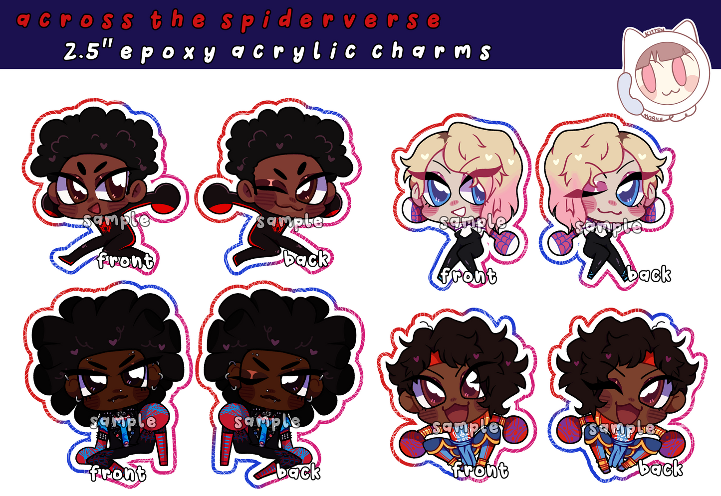 Across the Spiderverse 2.5" Epoxy Acrylic Charms