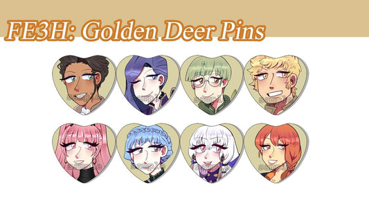 RETIRING Fire Emblem Three Houses: Golden Deer Heart Pins