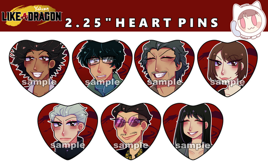 Yakuza 7 Like A Dragon Heart Pins