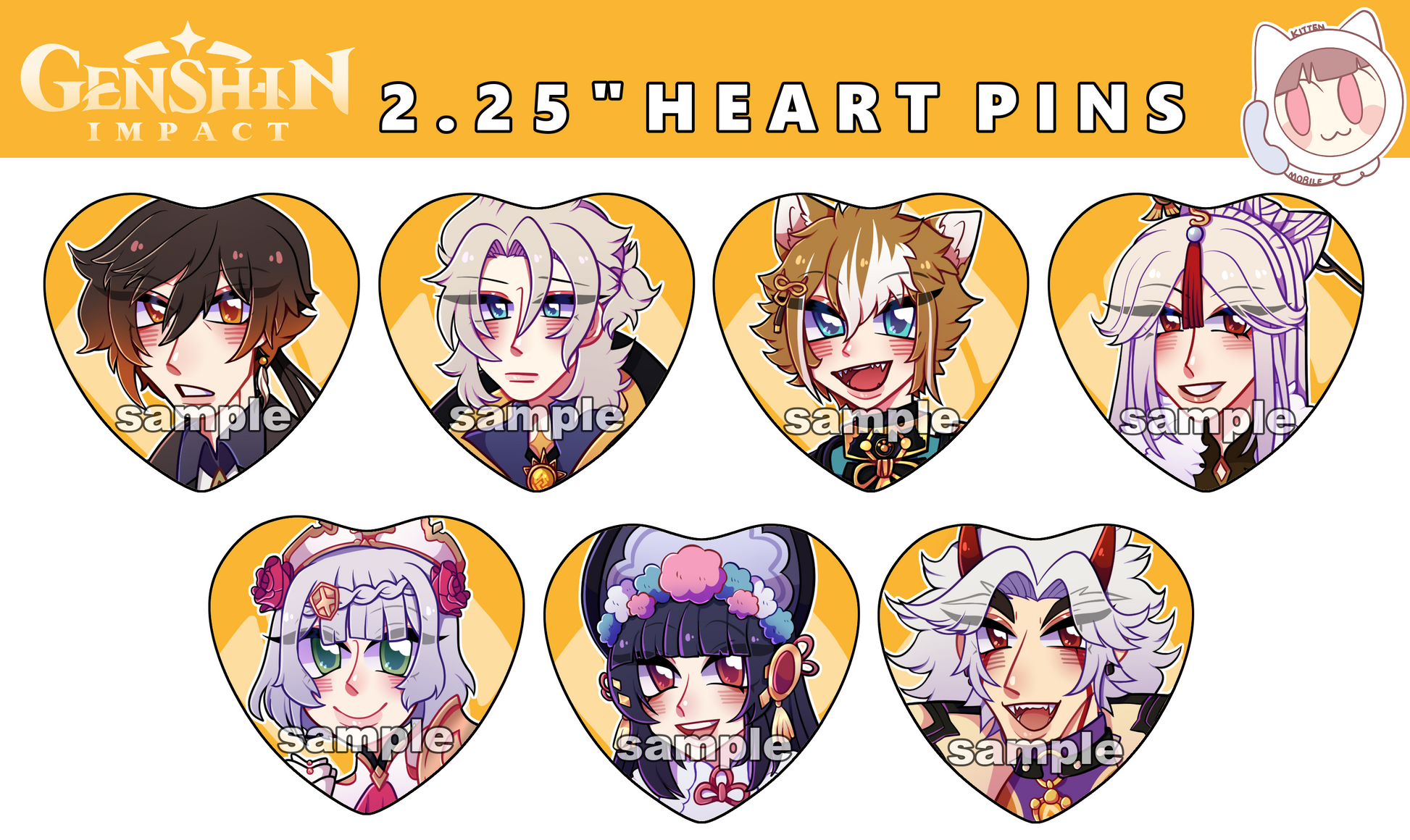 Genshin Impact Geo Pins – Kittenmobile